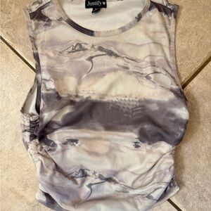 Elegant white and Gray Women's top and Skirt set